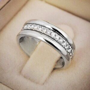 🎀 925 Silver Gold Plated Rings CZ Silver Rings For Women, HA4326-6